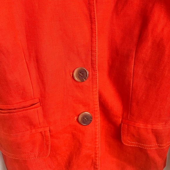 J. Crew Linen Schoolboy Suit Jacket Orange Size 0 - Picture 4 of 10